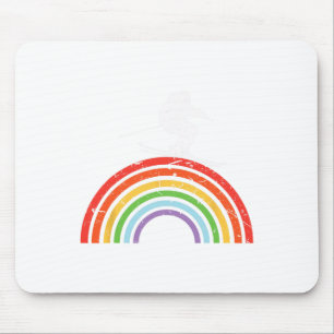 Ski Trip Skiing Rainbow Mouse Pad