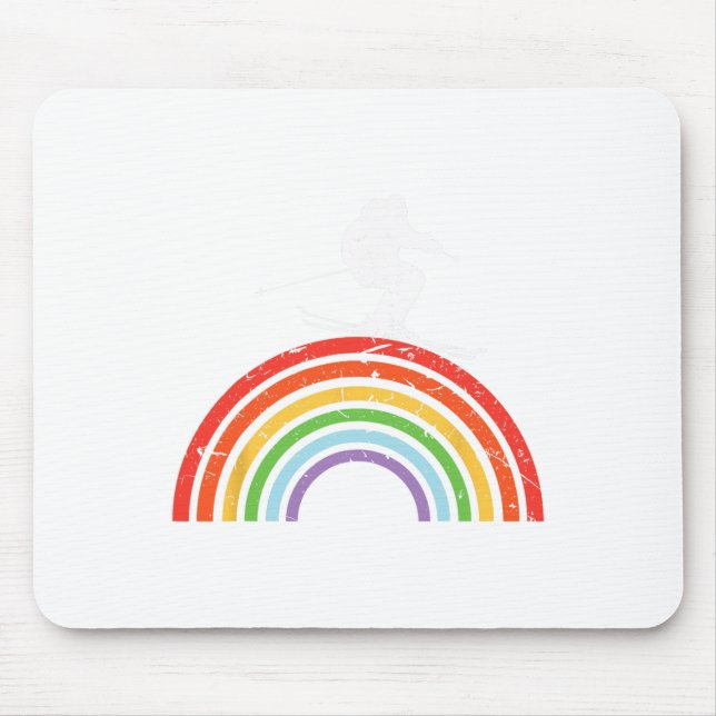 Ski Trip Skiing Rainbow  Mouse Pad (Front)