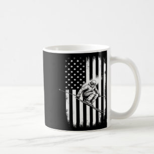 Ski usa american flag winter sport skier skiing  coffee mug