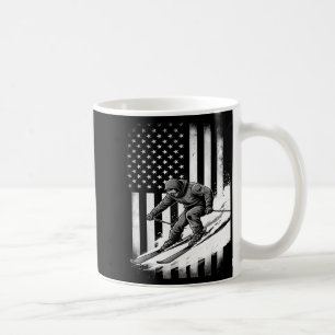 Ski usa flag winter sport skier american flag coffee mug