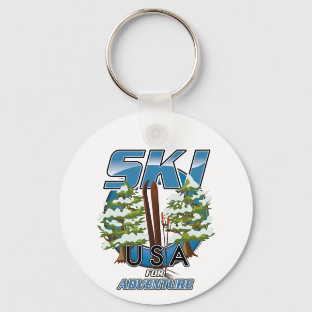 Ski USA For adventure logo. Keychain (Front)