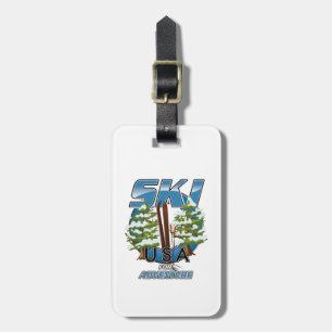 Ski USA For adventure logo. Luggage Tag