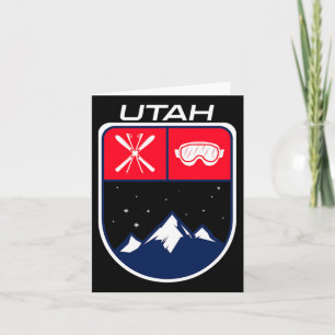 Ski Utah Mountain Skiing Trail Skier Goggle Pole J Card