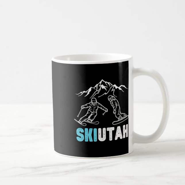 Ski Utah Skiing Snowboarding Vacation Souvenir  Coffee Mug (Right)