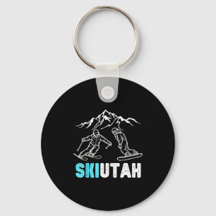 Ski utah skiing snowboarding vacation souvenir keychain