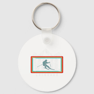 Ski Vail Co Vintage Colorado Skiing Cool Vail Skie Keychain