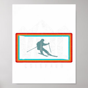 Ski Vail Co Vintage Colorado Skiing Cool Vail Skie Poster