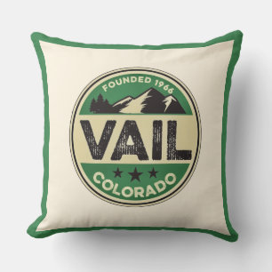 Ski Vail Throw Pillow
