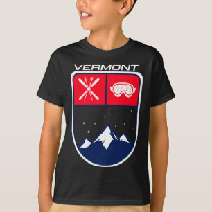 Ski Vermont Mountain Skiing Trail Skier Goggle Pol T-Shirt
