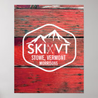 Ski Vermont Stowe Killington Stratton Red Barnwood