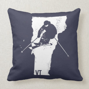 Ski Vermont Throw Pillow