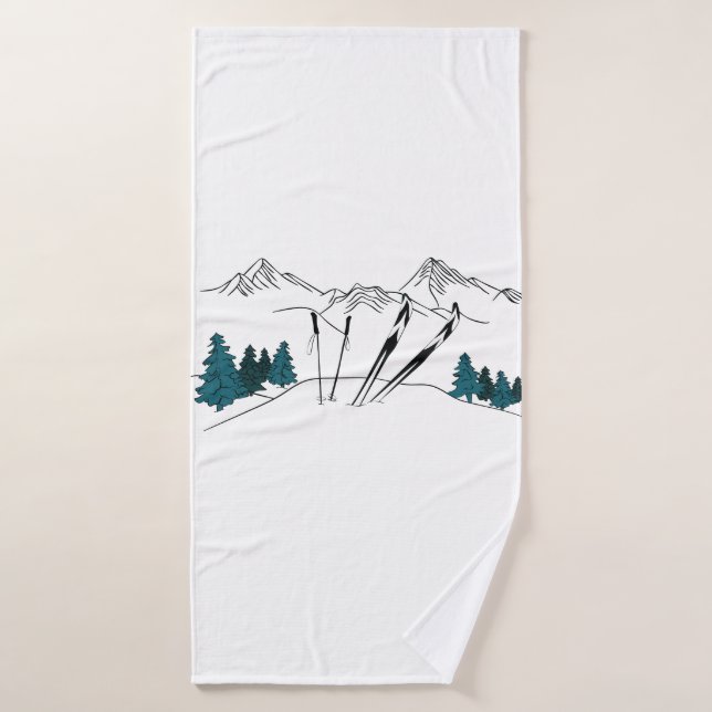 Ski Vous Plus Tard Ski Scène Sports D'Hiver (Serviette de bain)