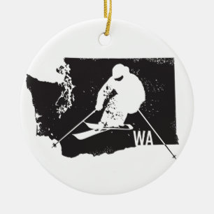 Ski Washington Ceramic Ornament