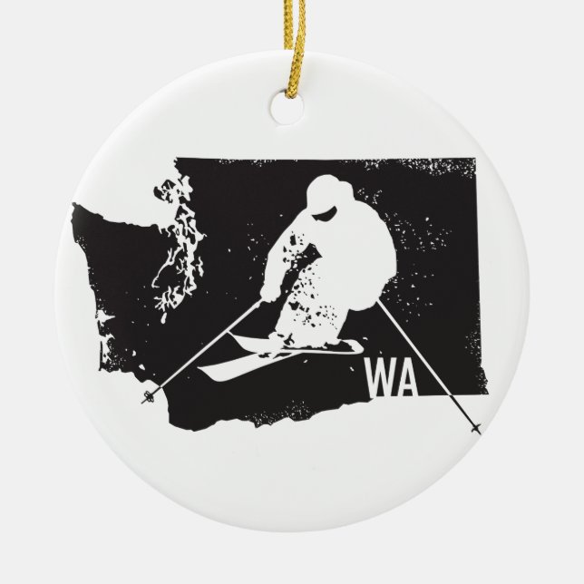 Ski Washington Ceramic Ornament (Front)