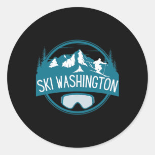 Ski Washington Skiing Vacation Family Matching  Classic Round Sticker