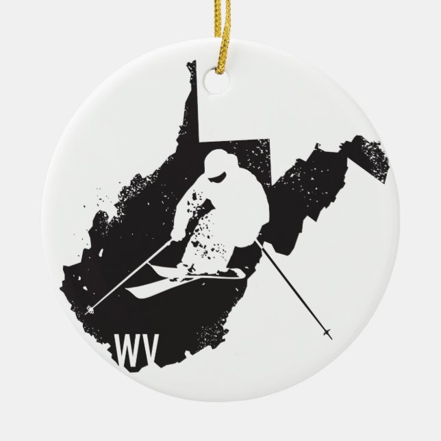 Ski West Virginia Ceramic Ornament (Front)