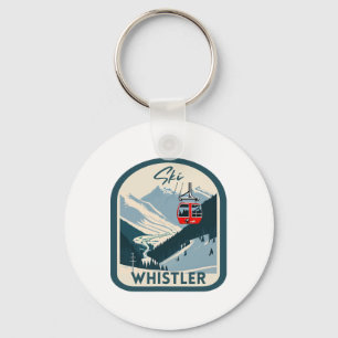 Ski Whistler Retro Vintage Style Whistler Skiing Keychain