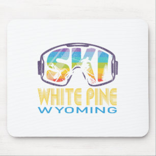 Ski White Pine Wyoming Skiing Vacation Mouse Pad