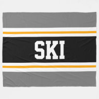 SKI Wide Sporty Grey Black Yellow Racing Stripes
