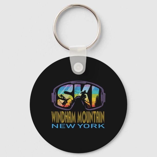 Ski Windham Mountain New York Skiing Vacation  Keychain (Front)