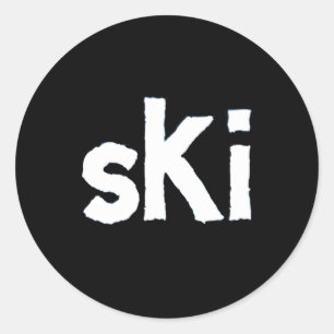 Ski Winter Sports Classic Round Sticker