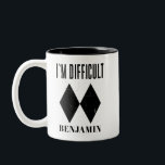 Ski Winter Sports Dad Birthday Personalized Two-Tone Coffee Mug<br><div class="desc">I'm Difficult Skiing gag for skiers hitting the slopes. Perfect for any time of the year. Double Black Diamond design that skiers and future skiing fans would love</div>