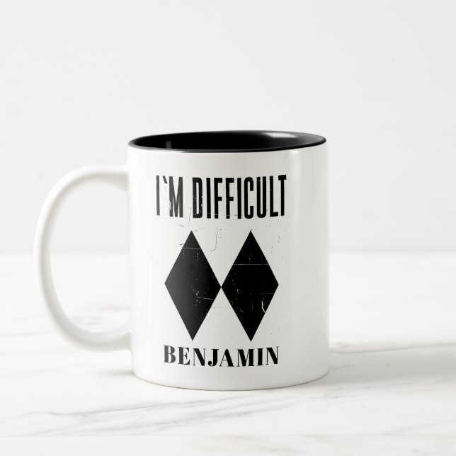 Ski Winter Sports Dad Birthday Personalized Two-Tone Coffee Mug (Left)