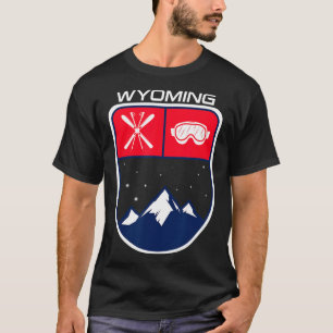 Ski Wyoming Mountain Skiing Trail Skier Goggle Pol T-Shirt