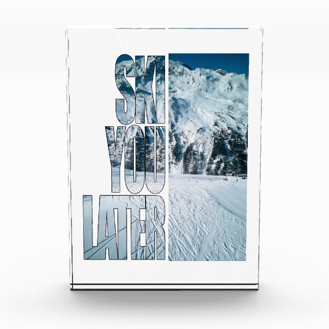 Ski You Later Funny Skiing Winter Sports Gift  Photo Block (Front)