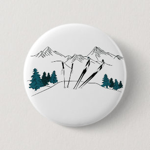 Ski You Later Ski Scene Winter Sports 2 Inch Round Button