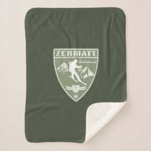Ski Zermatt Switzerland Sherpa Blanket