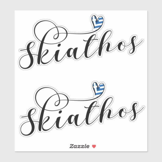 Skiathios Heart With Greek Flag (Sheet)