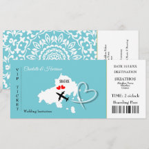 Skiathos Wedding Destination Ticket Boarding Pass