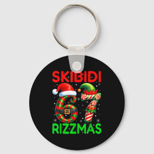 Skibidi 67 Rizzmas Funny Six Seven Meme Christmas Keychain