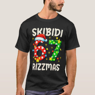 Skibidi 67 Rizzmas Funny Six Seven Meme Christmas  T-Shirt