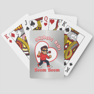 Skibidi Bidi Boom Boom Valentine Meme - Cartoon  Playing Cards