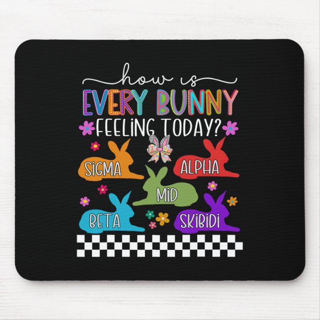 Skibidi Easter Bunny Rabbit Easter Day Rizzler Gen Mouse Pad (Front)