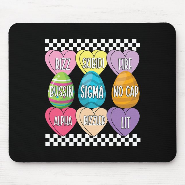 Skibidi Easter Eggs Funny Rizz Meme Easter Candy 2 Mouse Pad (Front)
