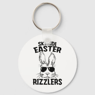 Skibidi Easter Rizzlers Bunny Face With Sungles Fo Keychain