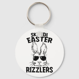 Skibidi Easter Rizzlers Bunny Face With Sungles Fo Keychain
