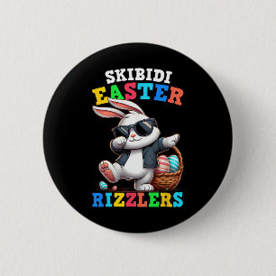 Skibidi Easter Rizzlers Sigma Gen Alpha Bunny East 2 Inch Round Button