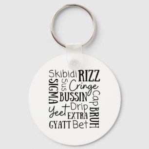 Skibidi Rizz Funny Kids Rizz Bussin Gen Z Christma Keychain