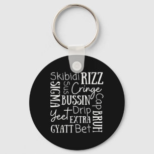 Skibidi Rizz Funny Kids Rizz Bussin Gen Z Christma Keychain