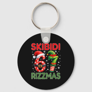 Skibidi Rizzmas 67 Christmas Six Seven Xmas Funny  Keychain