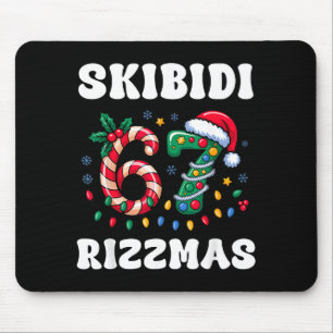 Skibidi Rizzmas 67 Christmas Six Seven Xmas Funny Mouse Pad