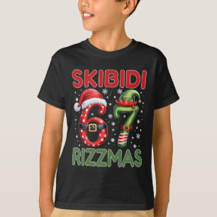 Skibidi Rizzmas 67 Christmas Six Seven Xmas Funny  T-Shirt
