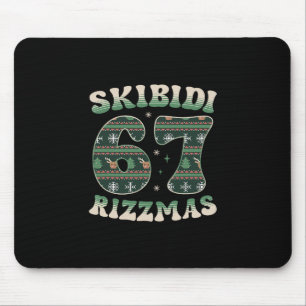 Skibidi Rizzmas 67 Six Seven Meme Ugly Christmas F Mouse Pad