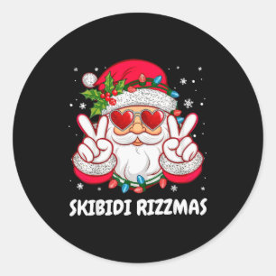 Skibidi Rizzmas Christmas Funny Santa Claus Xmas P Classic Round Sticker