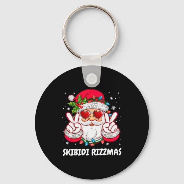 Skibidi Rizzmas Christmas Funny Santa Claus Xmas P Keychain (Front)