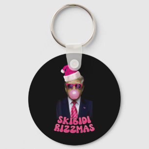 Skibidi Rizzmas Christmas Pink Trump Bubble Gum Ch Keychain